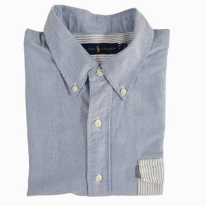 Ralph Lauren NEW Shirt Untuck Flap Pocket Chambray Blue Large